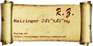 Reizinger Zétény névjegykártya